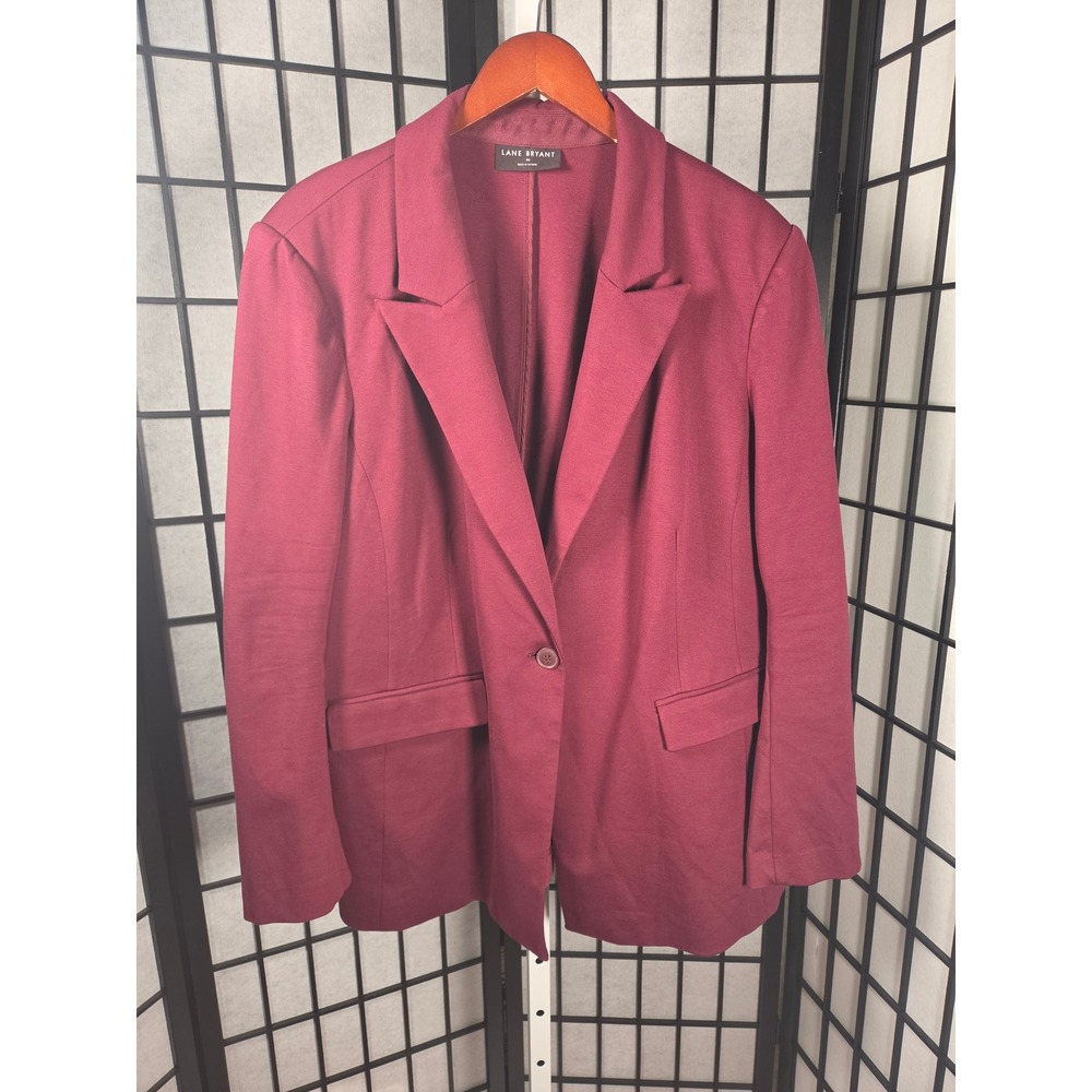 Lane Bryant Career wear office Burgundy Single Button Blazer Jacket Sz 26